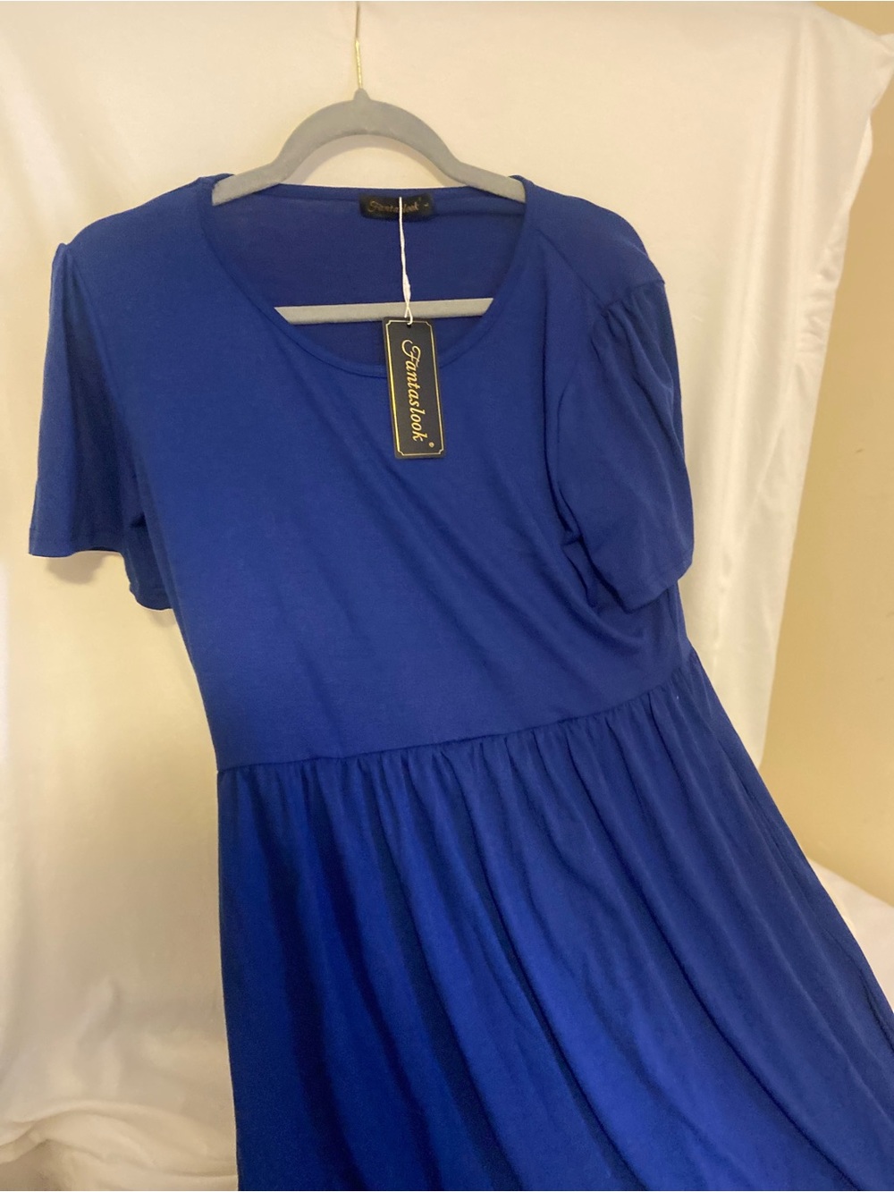 Glamaloon Royal Blue Short-Sleeve Midi Dress
